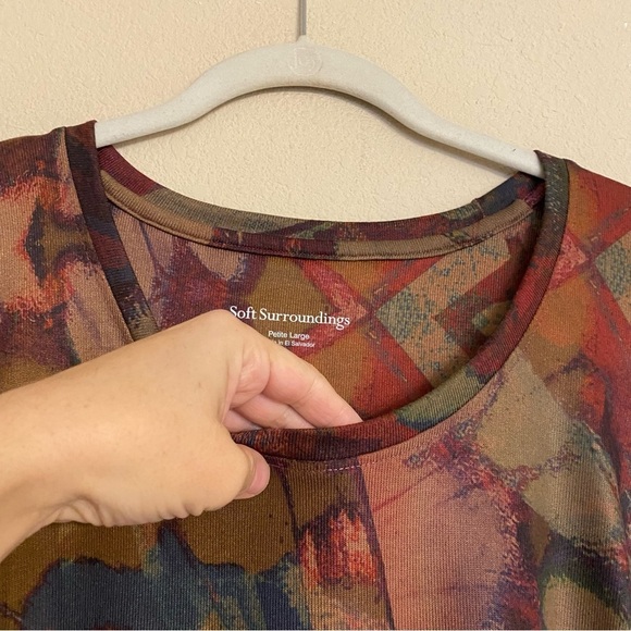 Soft Surroundings Julia Top Butterfly Multi Print Tunic Size Petite Large - Picture 5 of 14